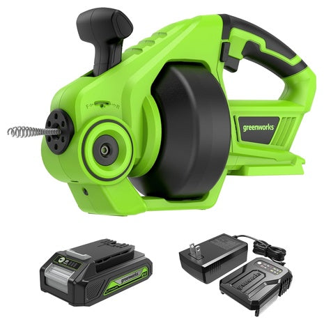 Greenworks 24V Cordless Drain Auger w/ 2.0Ah Battery & Charger