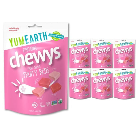 6 YumEarth Organic Chewys Fruity Reds