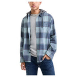Sun + Stone Men's Irving Layered-Look Hooded Cotton Flannel Plaid Shirt