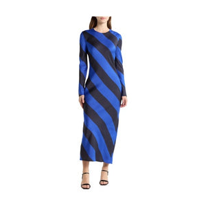 Stripe Long Sleeve Maxi Dress