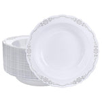 30 Plastic Bowls with Silver Rim