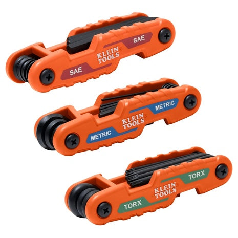 Klein Tools 3-Piece Folding Hex Key Set (Torx, SAE & Metric)