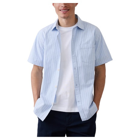 Men's Relaxed-Fit Striped Poplin Shirt