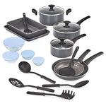 21-Piece Bella Nonstick Cookware Set With Glass Lids