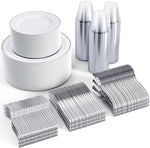 600 Pcs Silver Dinnerware Set