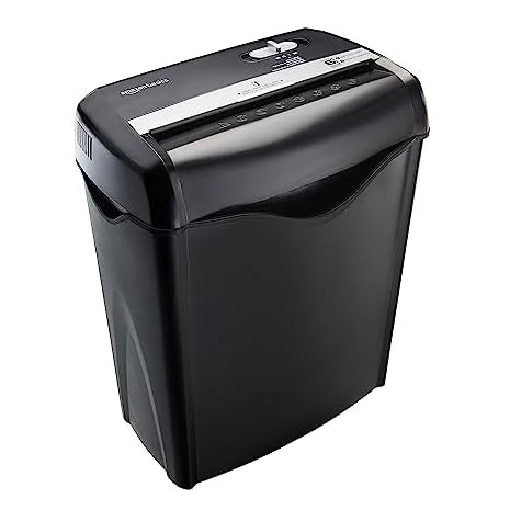 Amazon Basics 6-Sheet Cross-Cut Paper & Credit Card Shredder