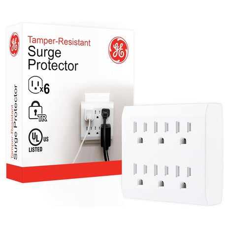 GE 6-Outlet Surge Protector Wall Tap