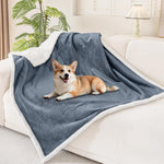 50"x60" Waterproof Reversible Sherpa Fleece Couch Protector Dog Blanket