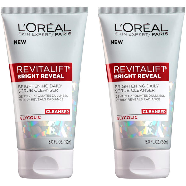 2-Pack 5.0 oz L'Oreal Paris Revitalift Bright Reveal Anti-Aging Facial Cleanser