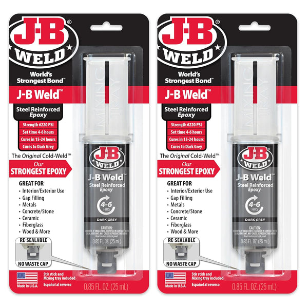 2-Pack J-B Weld Original Steel Reinforced Epoxy Syringe