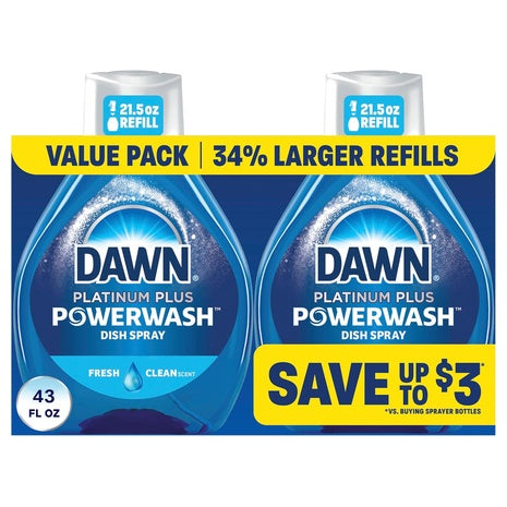 2 Dawn Powerwash Fresh Dish Spray Refills (21.5oz)