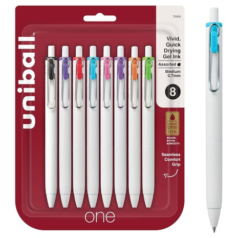 8-Pack Uniball One Retractable Assorted Ink Gel Pens