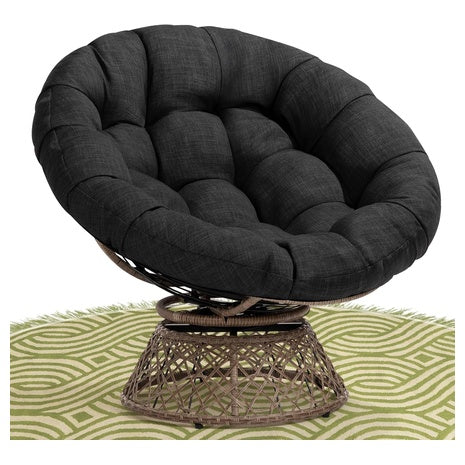Bme 40" Wicker Papasan Swivel Chair