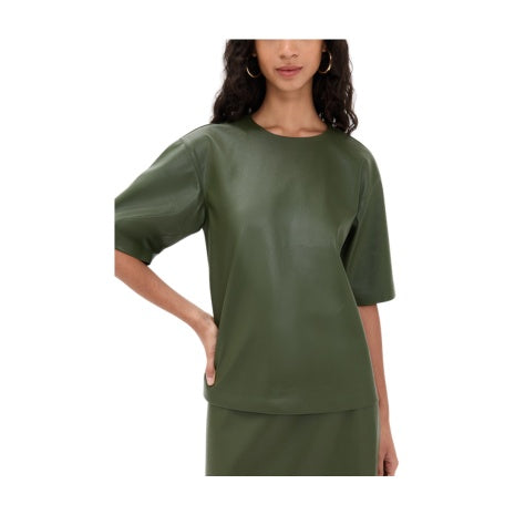 Caroline Faux Leather Tee