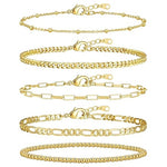 4 Gold Plated Stackable Bracelets
