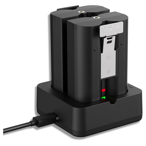 2-Pack 7200mAh Rechargeable Camera Batteries With Charger Station