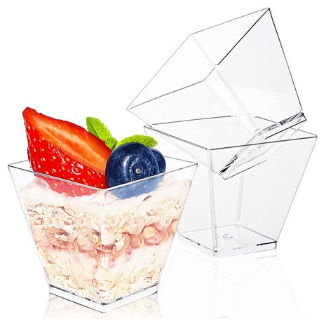 50 Square Mini Plastic Dessert Cups