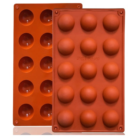 2-Pack Lerykin Small 15-Cavity Semi Sphere Silicone Molds