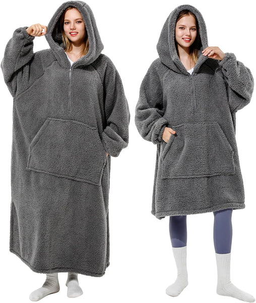Sudadera con capucha tipo manta usable