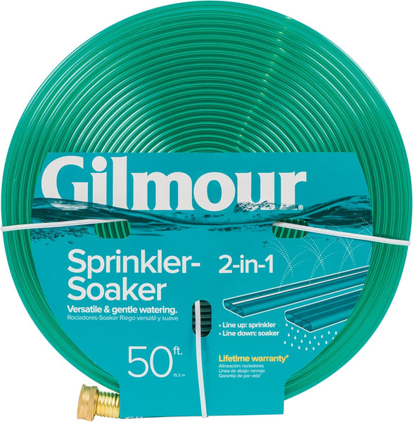 50ft Gilmour 2-in-1 Sprinkler Soaker Watering Hose W/ Holes