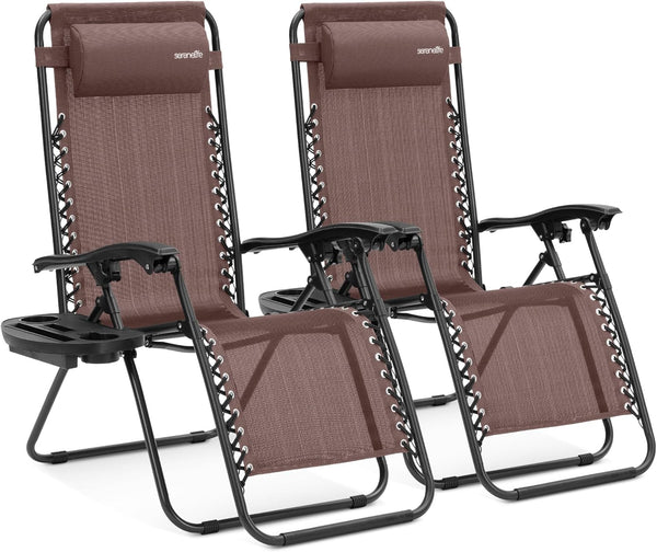 2-Pack Zero Gravity Folding Recliners Lounge Chairs