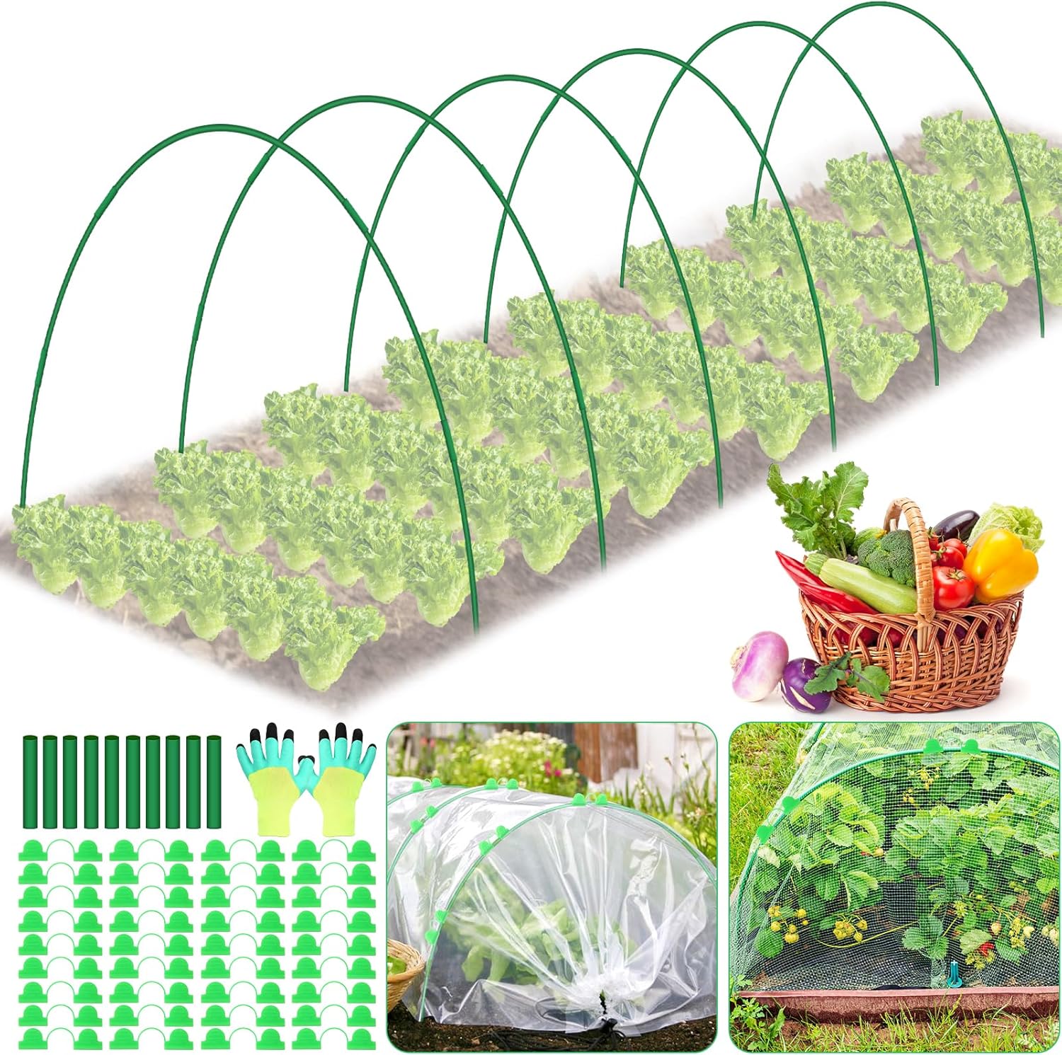 30-Piece Raised Beds Greenhouse Garden Hoops Grow Tunnel
