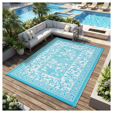 8x10 Patio Waterproof GarveeHome Outdoor Rug (4-Colors)