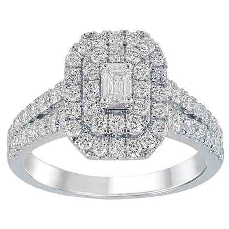 1 Ct Lab-Grown Diamond Halo Engagement Ring