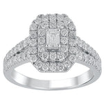 1 Ct Lab-Grown Diamond Halo Engagement Ring