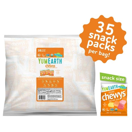 35 Snack Packs YumEarth Organic Chewys Candy (0.5oz)
