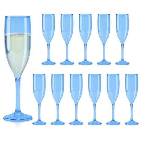 12 Plastic Champagne Flutes