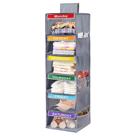 Kids Weekly Hanging Closet Organizer