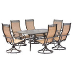 Hanover 7-Piece Weather-Resistant Outdoor Dining Set w/ Swivel Rockers