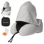 Travel Neck Pillow with Memory Foam & Light-Blocking Hood