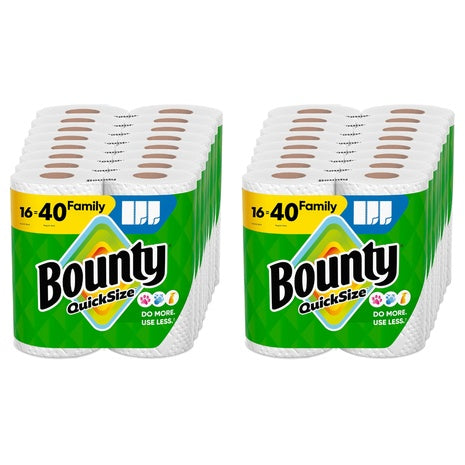 80 Regular Rolls (32 Family Rolls) Bounty Paper Towels