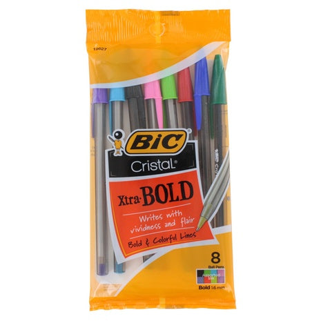 8 Bic Cristal Xtra Bold Pens