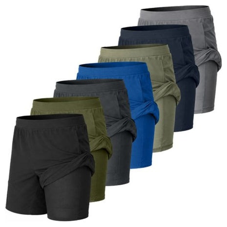 3-Pack Men's Quick-Dry 2-in-1 Athletic Shorts