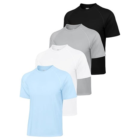 4 Pack Men's Rash Guard Swim Shirts