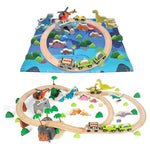 80 Piece Wooden Dinosaur Train Track Set