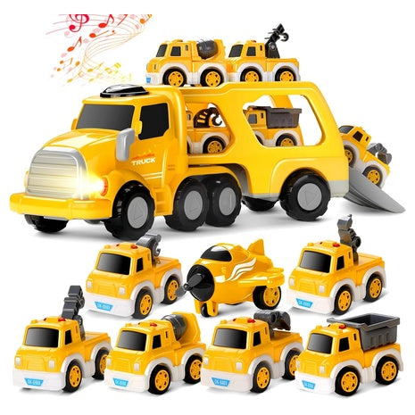 8-in-1 Fire Truck Pull Back Toy Car Set