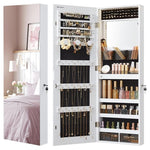 Lockable Jewelry Cabinet Armoire with Lighted Mirror