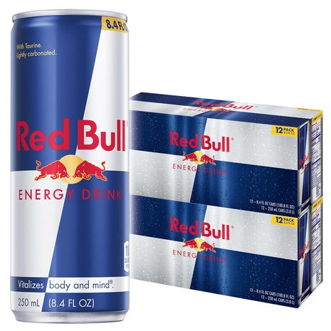 24 Cans Red Bull Energy Drink (Regular, Zero or Sugar Free)