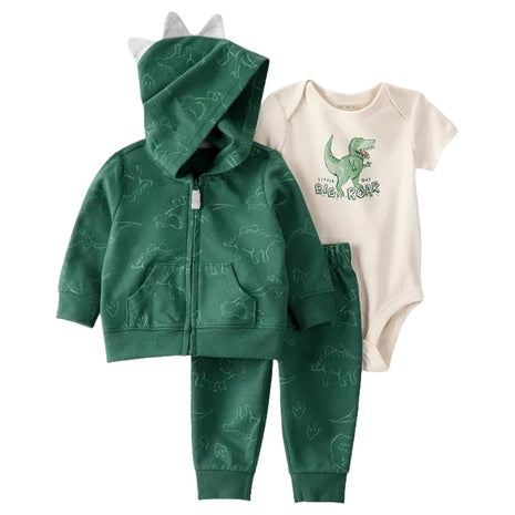 3-Piece Baby Boy Carter's "Little Guy Big Roar" Jacket, Bodysuit & Pant Set