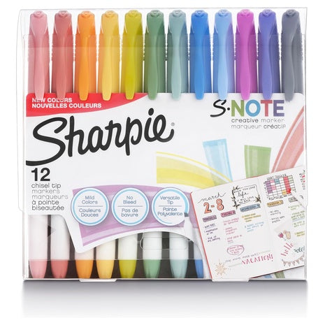 12 Sharpie S-Note Pastel Highlighters