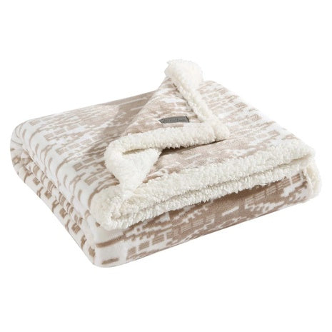 60" x 50" Eddie Bauer Reversible Sherpa Fleece Throw Blanket