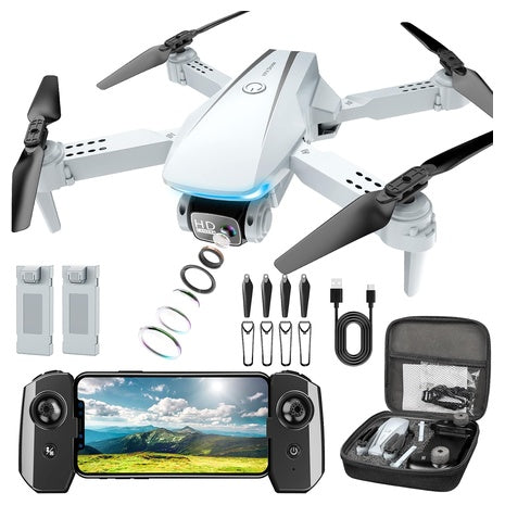 Foldable 1080P HD Drone with 2 Batteries & Case