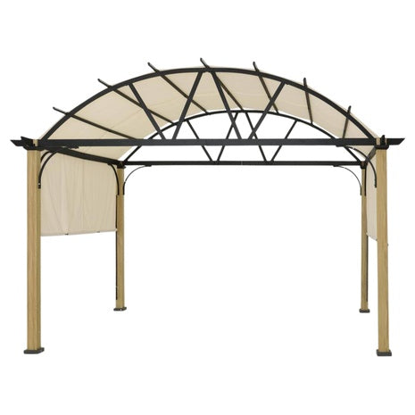 10Ft X 13Ft Wood Grain Aluminum Outdoor Pergola