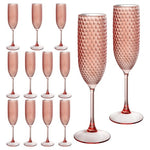 12 Plastic Champagne Flutes
