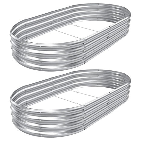 2-Pack 8' X 4' X 1' Outdoor Galvanized Raised Garden Bed