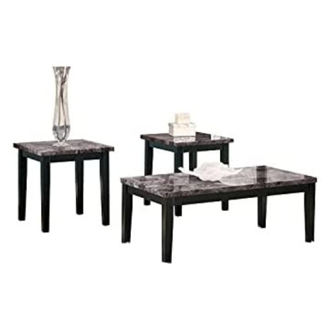 3-Piece Signature Design By Ashley Maysville Faux Marble Top Table Set